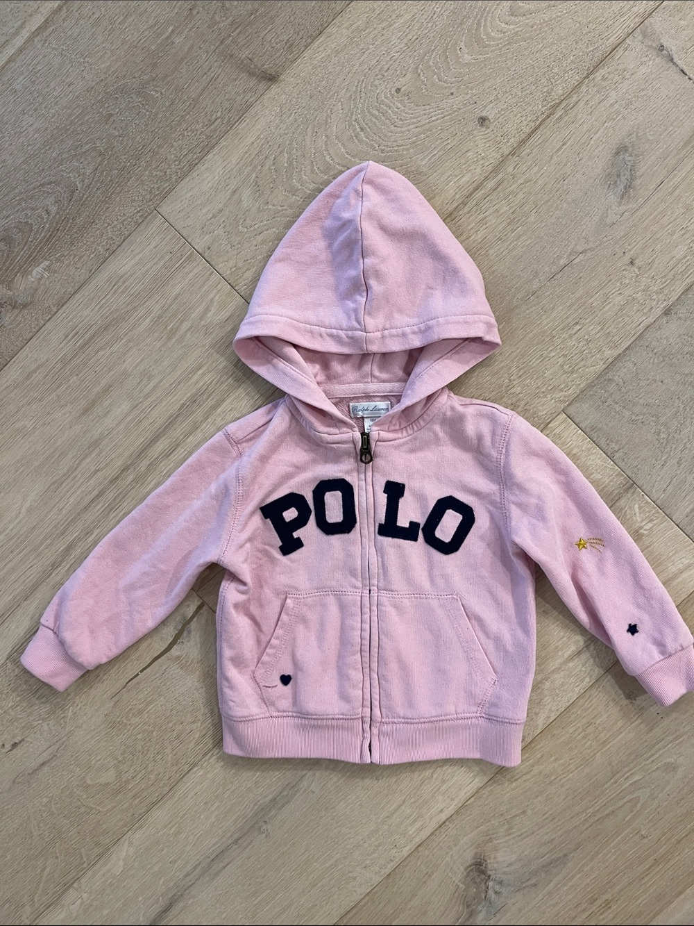 Polo Ralph Lauren Pink Hooded Zipped hoodie girls size 18 months
